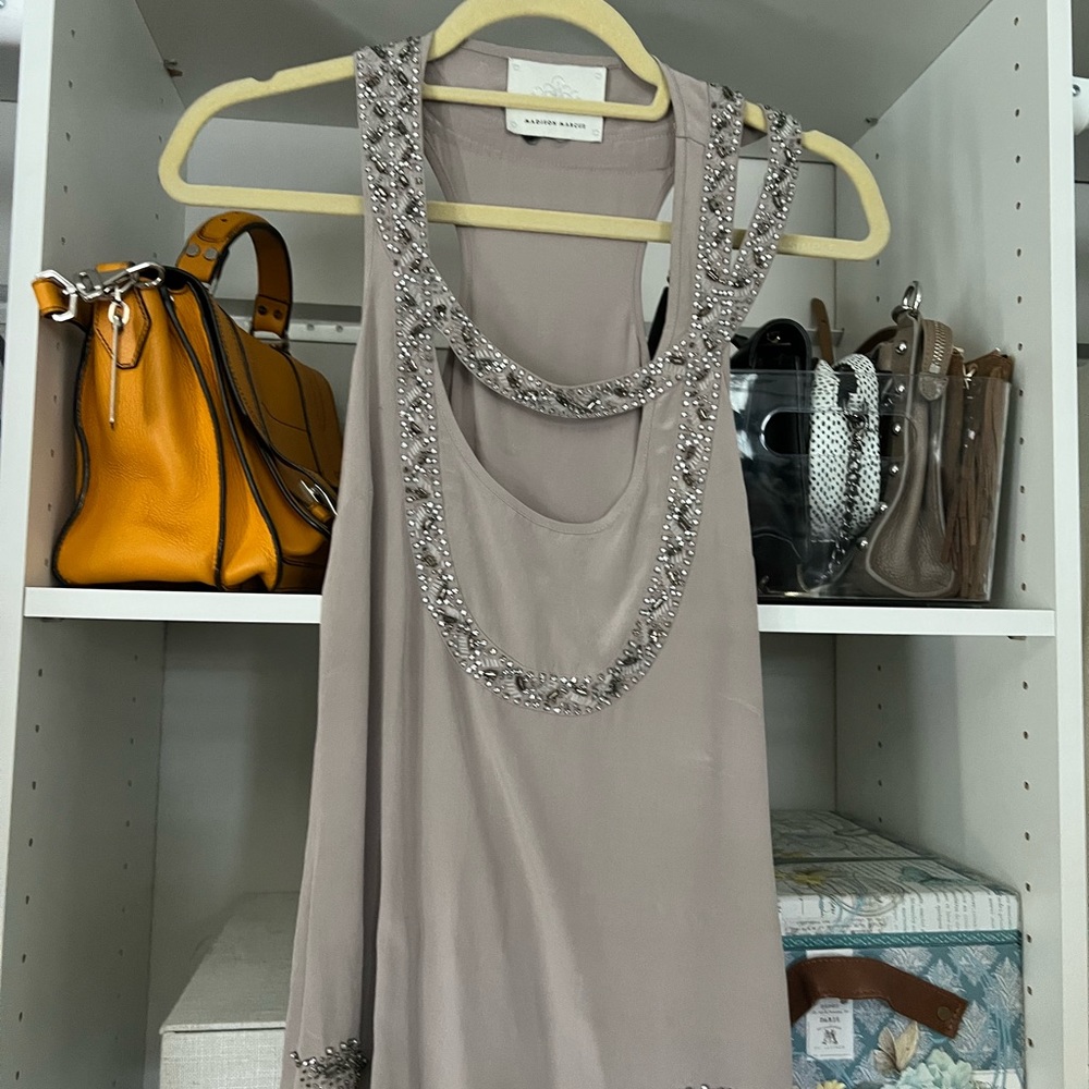 Madison Marcus Beaded Scoop Neck Sleeveless Blouse Size Medium